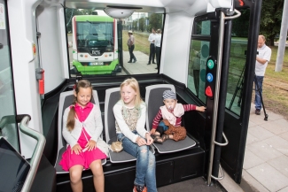 Self-driving bus in Tallinn.